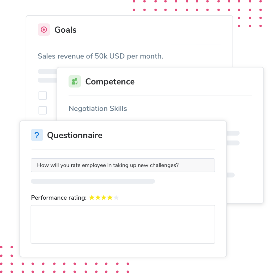 Goals, competence, Questionnaire in feedback