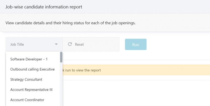 Keka hire example report