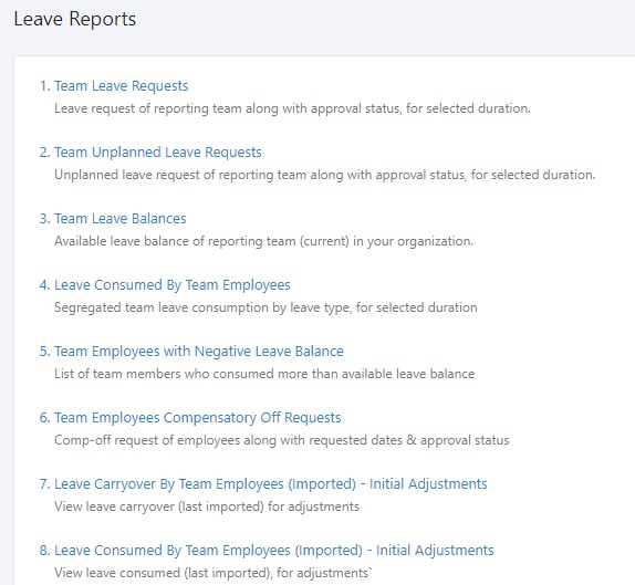 Leave Reports