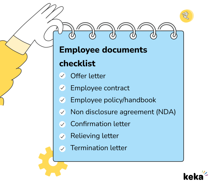 checklist for employee documents