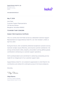 Experience Letter Format: 10 Free Templates & Samples 2025 | Keka